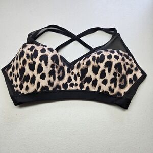 Victoria Secret Women Bra 34DD Black Incredible Lightweight Max Cheetah Wireless